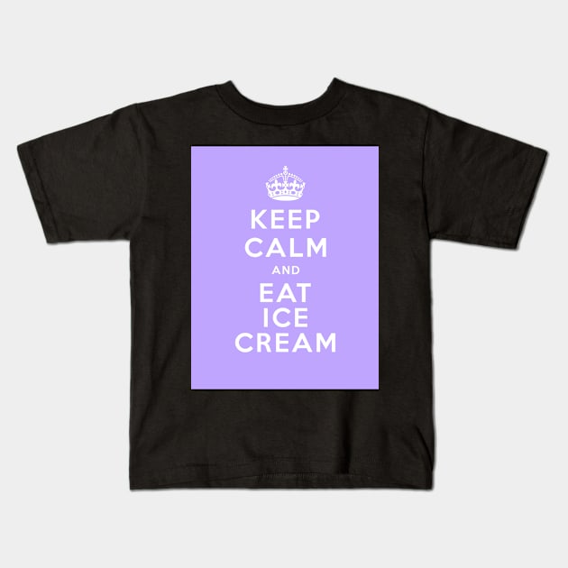 Keep Calm And Eat Ice Cream Kids T-Shirt by PauLeeArt